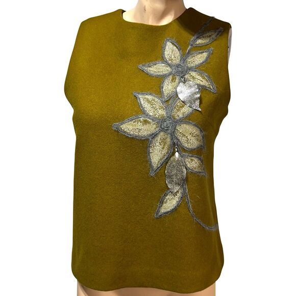 Mignon Doo Size L Large Wool Blend Embellished Sleeveless Shell Top NWT - Picture 1 of 11
